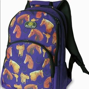 Horse Backpack 19" Blue with Horses